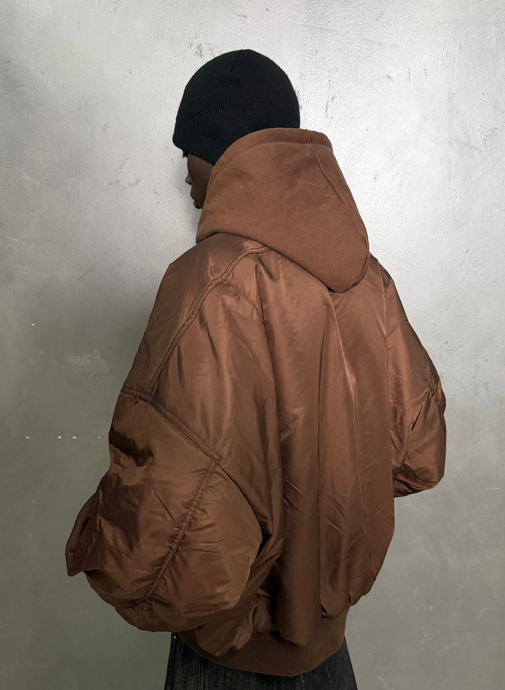 Reversible Bomber Jacket-Black/Brown