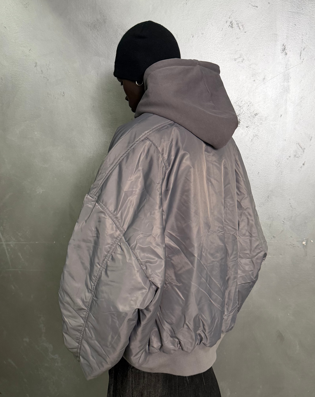 Reversible Bomber Jacket- Blue/Grey